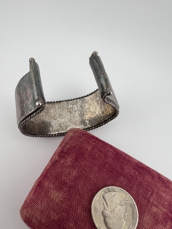 Impressive English Solid Sterling Cuff Bracelet - 3