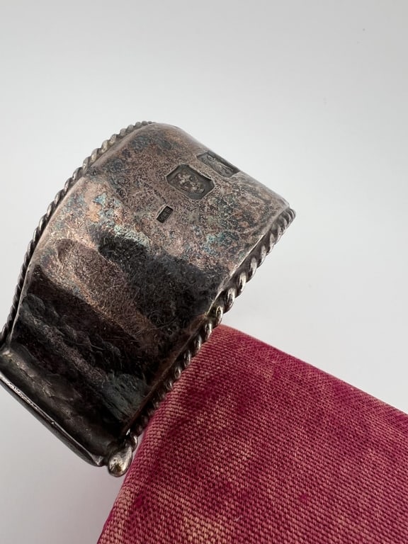 Impressive English Solid Sterling Cuff Bracelet - 8