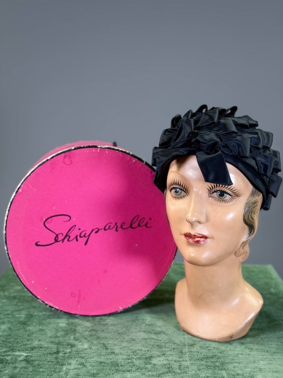 Vintage 1960s Schiaparelli Satin Ribbon Hat (1 of 5)
