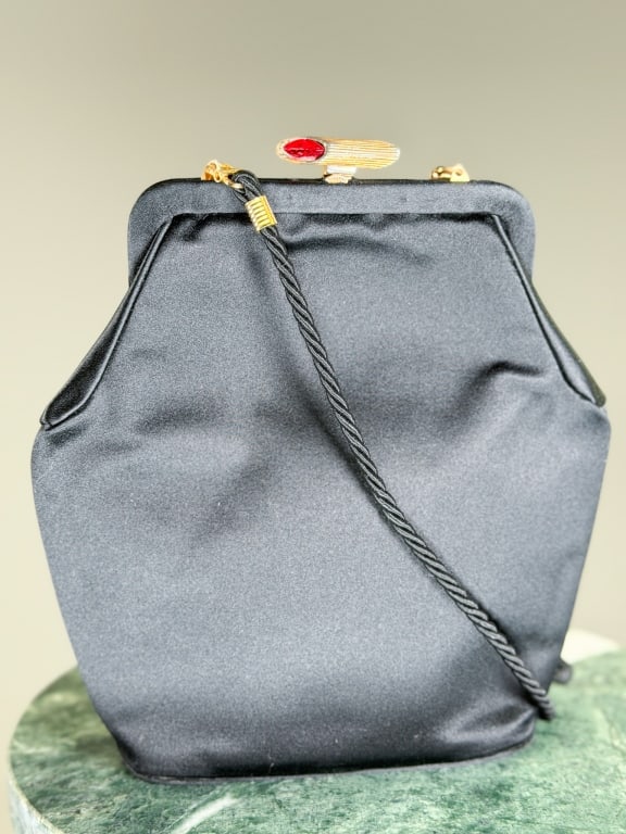 Vintage 1980s Fendi Silk Satin Evening Bag (1 of 8)