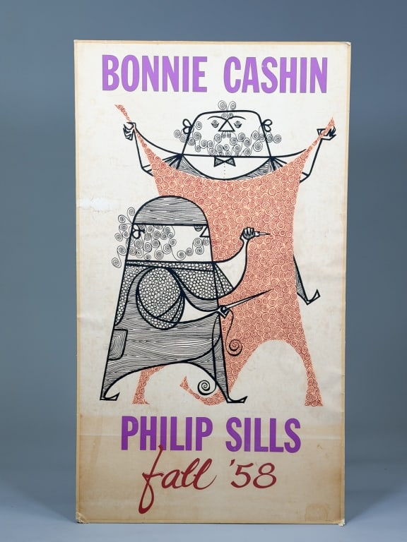 Vintage Bonnie Cashin Philip Sils Fall 1958 Poster: Vintage Bonnie Cashin Philip Sils Fall 1958 Advertising Poster with graphic at front. From the original estate of Philip Sils. Measuring approximately 38 inches by 22 inches. From the lifetime collect