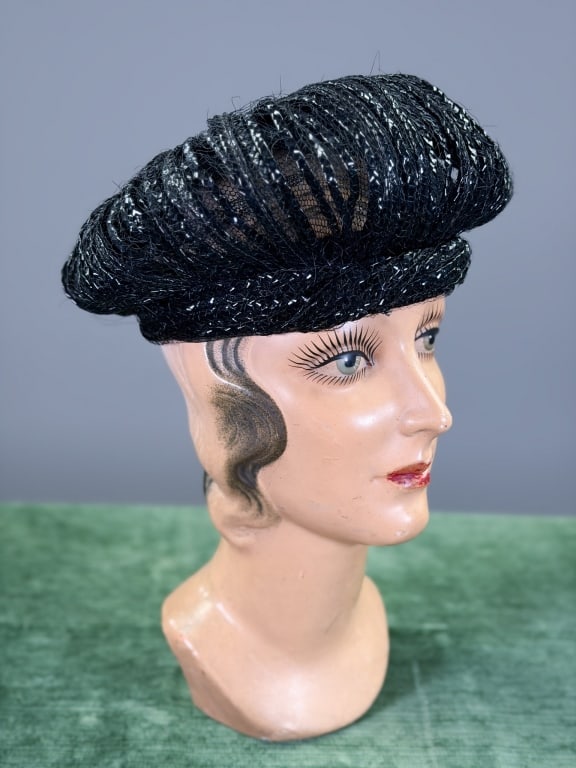 Vintage 1960s Christian Dior Straw Raffia Hat: Vintage 1960s Christian Dior Straw Raffia Hat. Interior circumference measuring approximately 21 inches. From the lifetime collection, fashion archive and business inventory of collector and dealer El