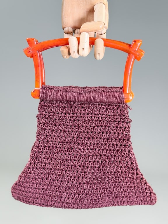 Vintage 1930s Lucite Handle Crochet Bag Purse (1 of 8)