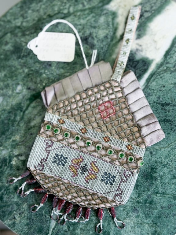 Antique Beaded Silk Evening Bag (1 of 6)