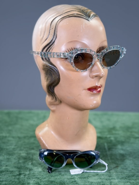 Two Vintage 1950s-1960s Carved Glitter Sunglasses (1 of 10)