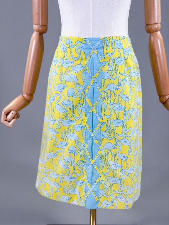 Vintage 1960s Lilly Pulitzer Flamingo Print Skirt (1 of 8)
