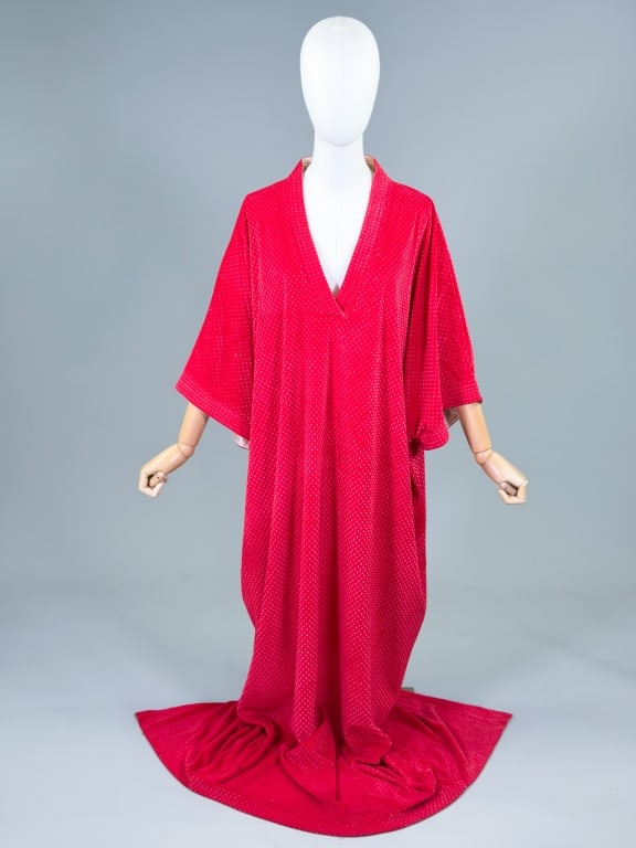 Vintage 1970s Pierre Cardin Velour Caftan Dress (1 of 7)
