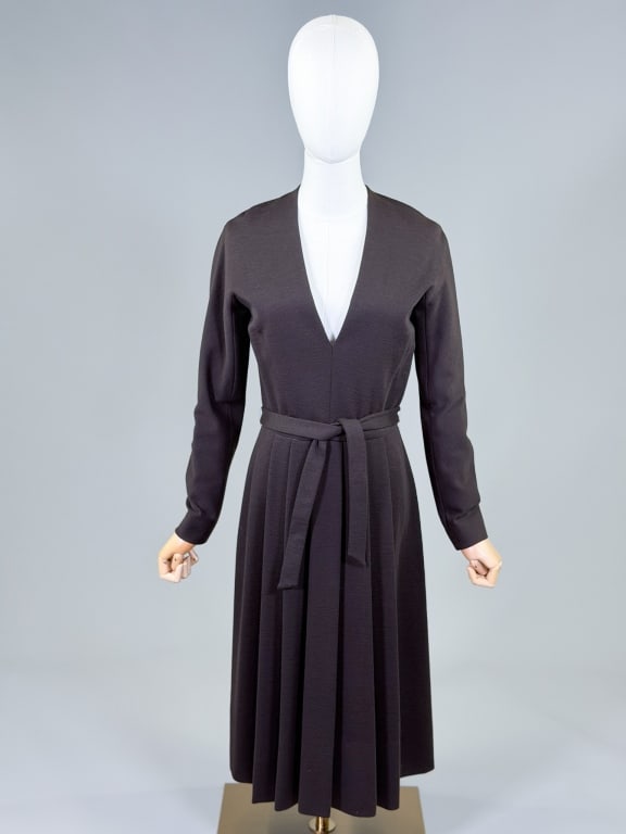 Vintage 1970s Pauline Trigere Wool Knit Dress (1 of 7)