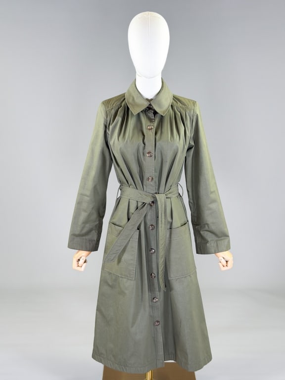 Vintage 1970s Button Front Trench Coat Rain Jacket (1 of 8)