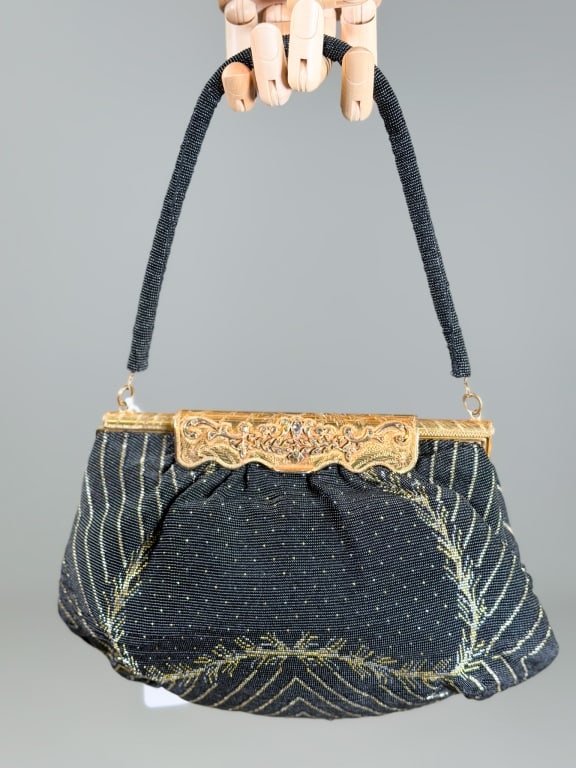 Vintage 1960s Beaded Marcasite Purse Bag (1 of 7)