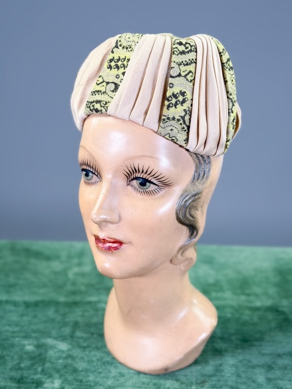 Vintage 1960s Jersey Knit Turban Hat: Vintage 1960s Jersey Knit Turban Hat. Labeled Talbert. Interior circumference measuring approximately 20 inches. From the lifetime collection, fashion archive and business inventory of collector and d