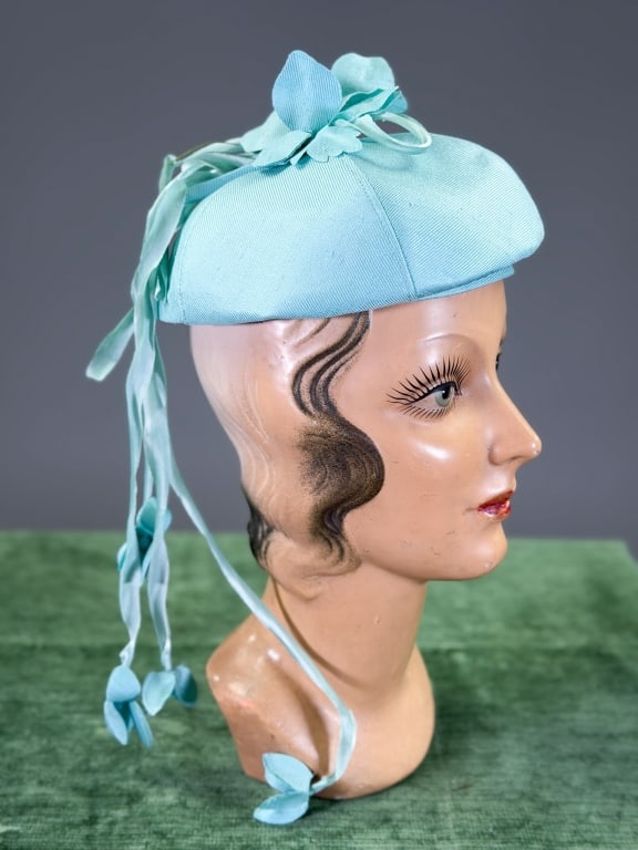 Vintage 1960s Silk Floral Fascinator Cap Hat (1 of 8)