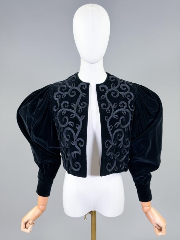 Vintage 1980s Helene Sidel Couture Velvet Jacket (1 of 7)