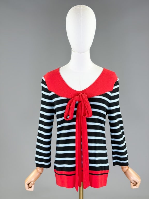 Vintage 1990s Sonia Rykiel Stripe Knit Sweater Top (1 of 7)