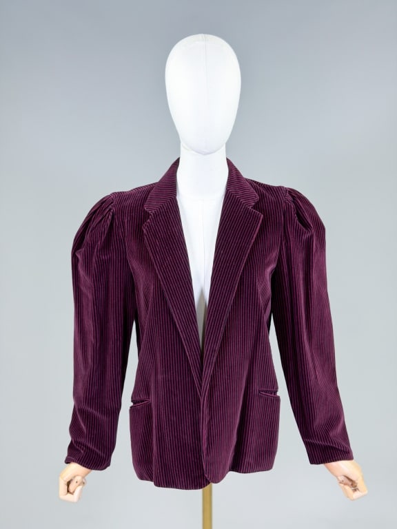 Vintage 1990s Perry Ellis Velvet Blazer Jacket (1 of 6)