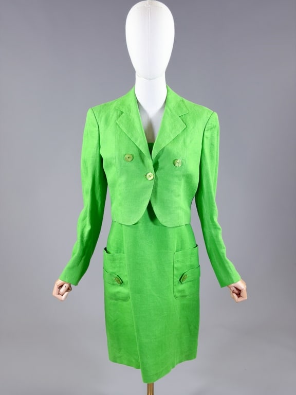 Vintage 1990s Edgar Pomeroy Linen 2 PC Dress Set (1 of 8)
