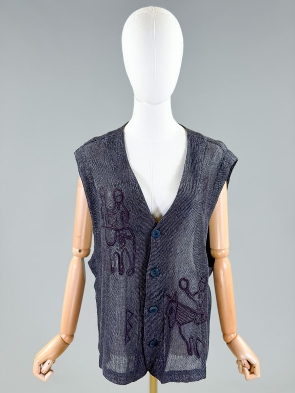 Vintage 1990s Michel Axel Paris Embroidered Vest (1 of 8)