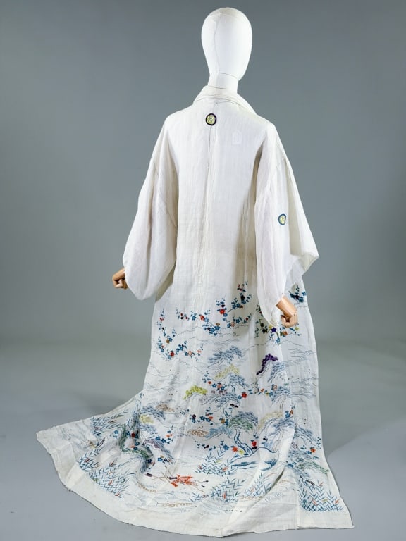 Vintage Floral Embroidered Printed Kimono Robe (1 of 14)