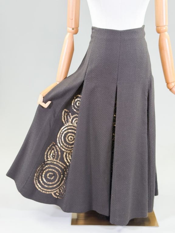 Megan Park Wool Sequin Embellished Pleated Skirt (1 of 7)