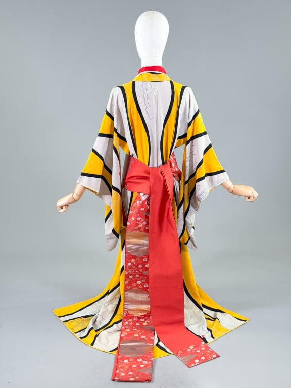 Vintage Silk Japanese Floral Kimono Robe Obi Set (1 of 12)