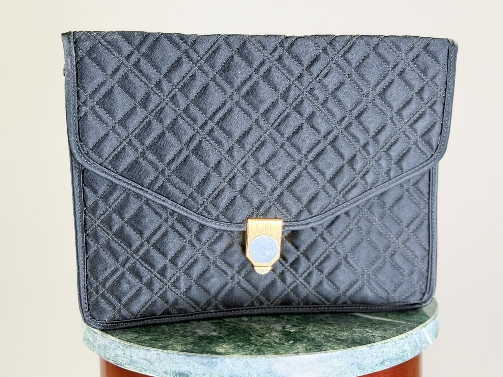 Vintage Morris Moskowitz Quilted Satin Clutch (1 of 7)