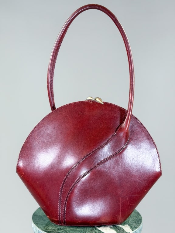 Vintage De Vecchi Leather Shoulder Bag Purse (1 of 11)