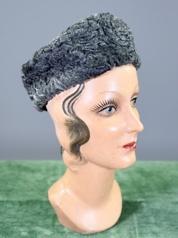 Vintage Patricia Underwood Astrakhan Lamb Fur Hat: Vintage Patricia Underwood Astrakhan Lamb Fur Hat. Interior circumference measuring approximately 21.5 inches. From the lifetime collection, fashion archive and business inventory of collector and dea
