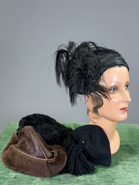 Collection of Four Vintage Fur Wool Hats (1 of 9)