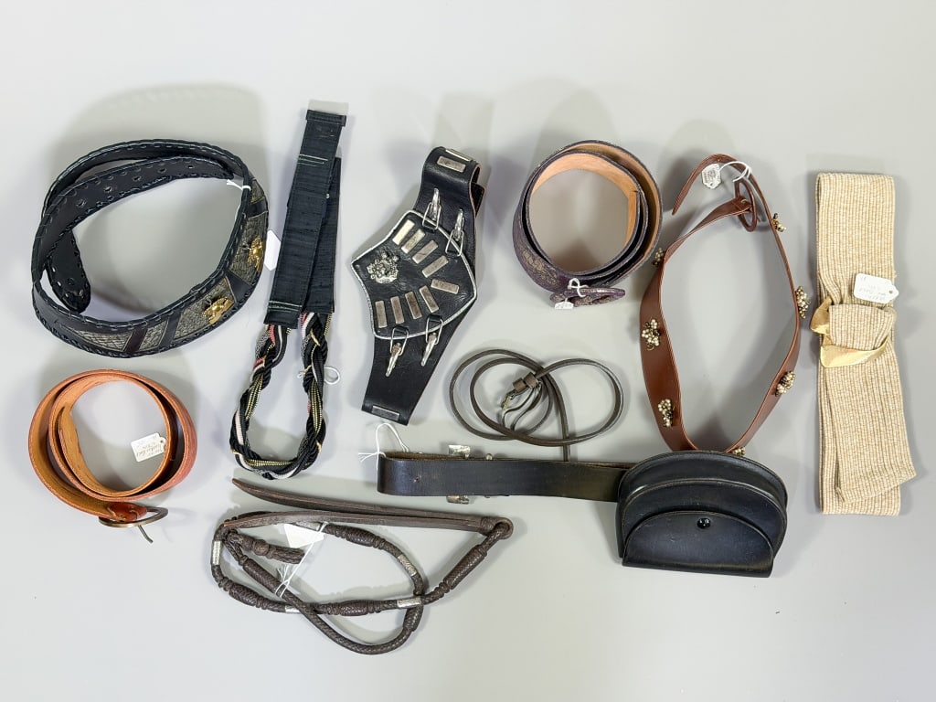 Collection of 10 Vintage Leather & Fabric Belts (1 of 15)