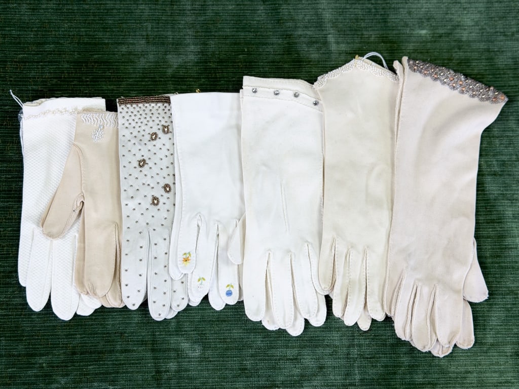 Collection of Vintage Embellished Short Gloves (1 of 8)