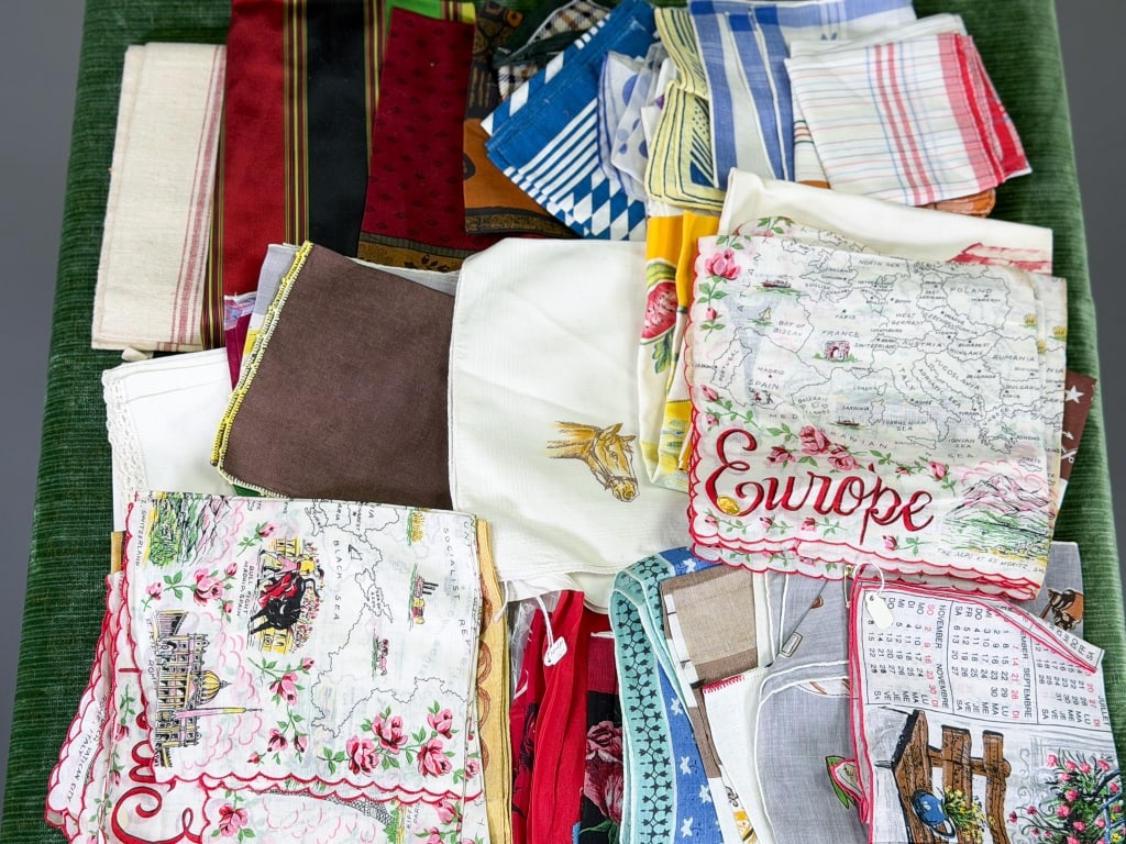 Group of Vintage Handkerchiefs Scarves & Textiles (1 of 10)