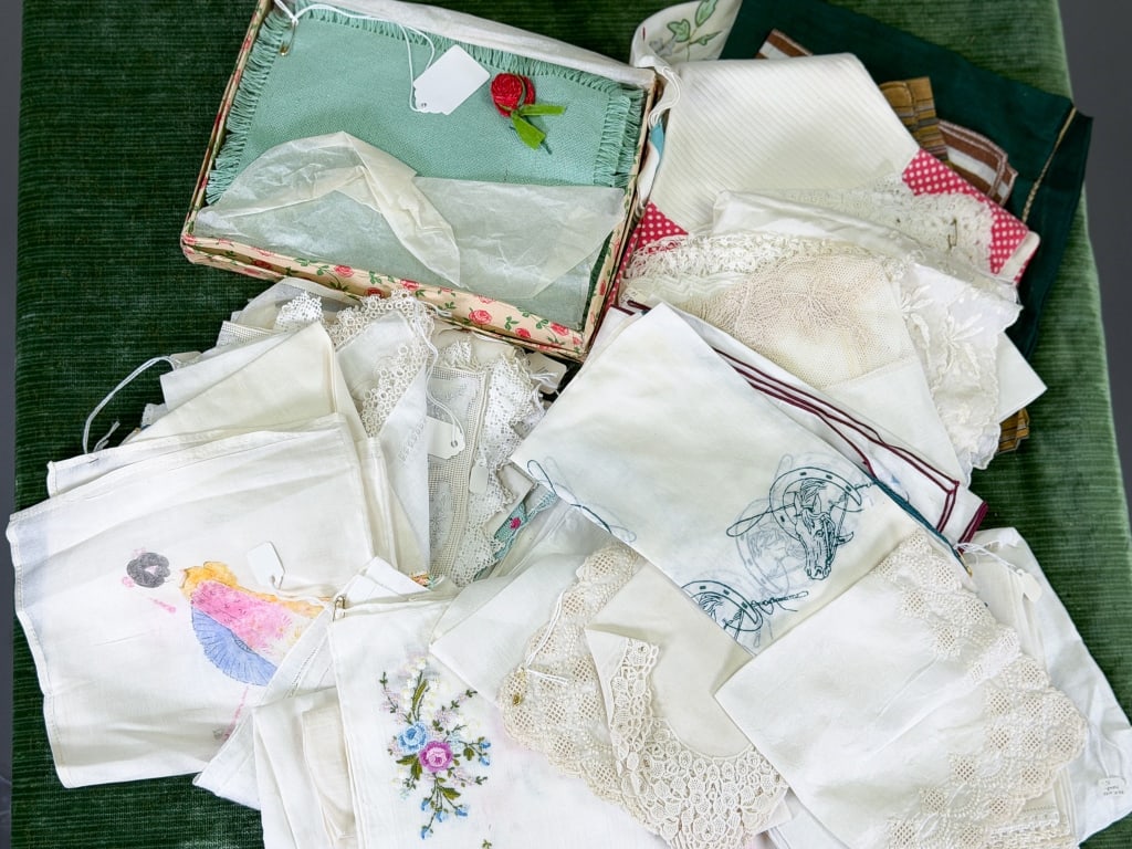 Group of Vintage Handkerchiefs Scarves & Textiles (1 of 13)