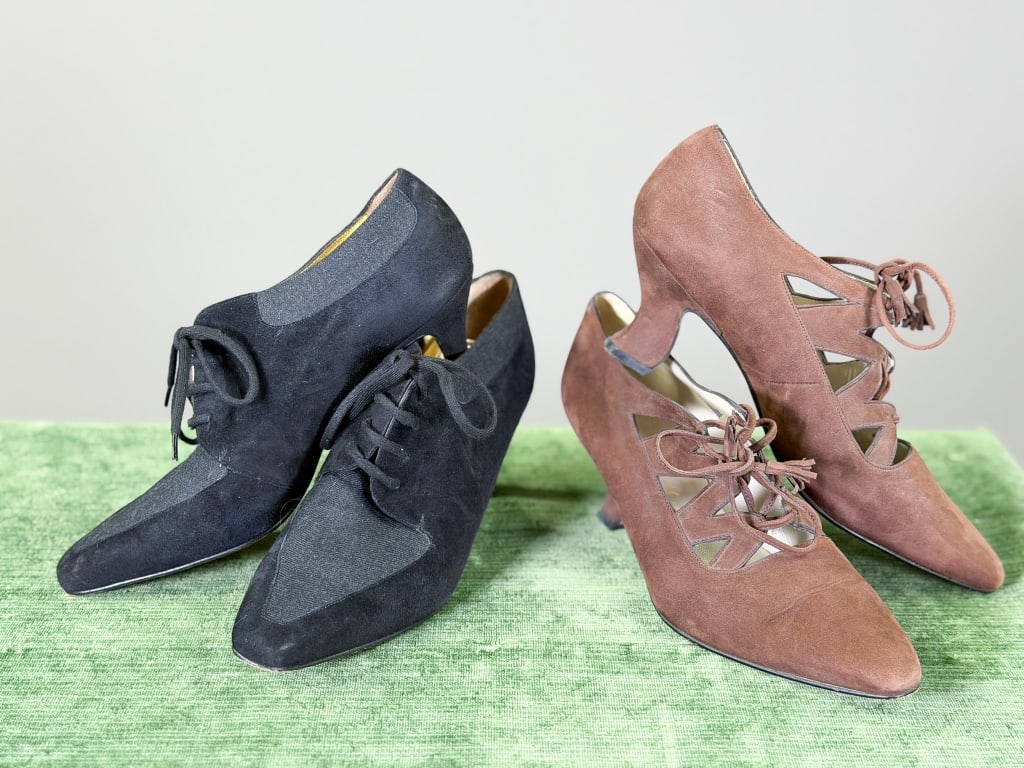 Vintage Escada & Delman Suede Heels Pumps (1 of 9)