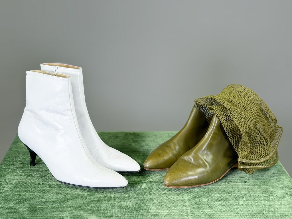 Vintage Maud Frizon & Robert Clergerie Boots Shoes: Vintage Maud Frizon & Robert Clergerie Boots Shoes both marked size 7. General wear as shown throughout. From the lifetime collection, fashion archive and business inventory of collector and dealer El