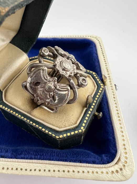 Antique Chinese Export Silver Puzzle Ring 5 of 9: Antique Chinese Export Silver Puzzle Ring 5 of 9. Qing Dynasty antique Chinese export silver ring, from the same collection of antique Chinese jewelry we sold at auction in our October 2025 sale. Desi