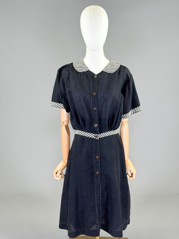 Antique Edwardian 1900s Wool Stripe Bathing Suit (1 of 9)