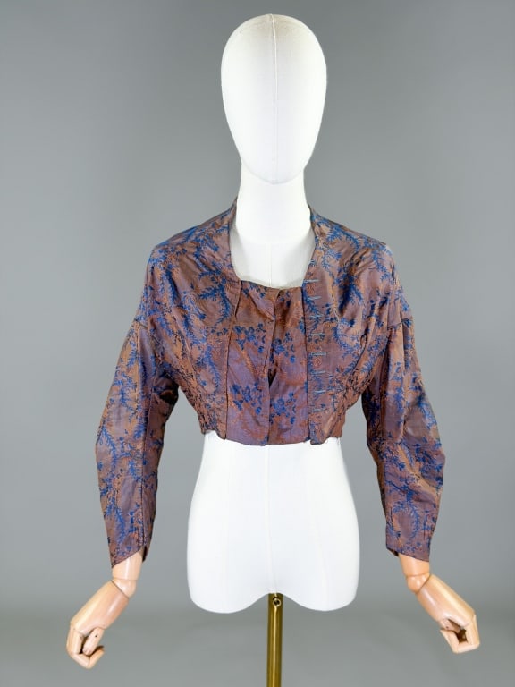 Antique Victorian 1860s Floral Silk Bodice Top (1 of 9)