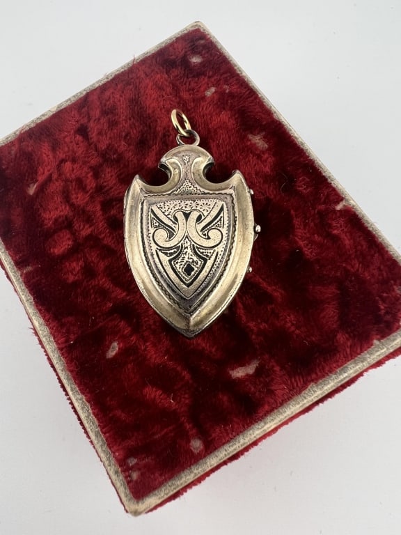 Antique 19th C Shield Form Gold Filled Locket (1 of 7)