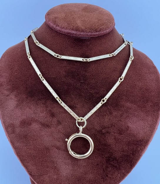 Gold Filled Watch Chain Necklace w Big Spring Ring (1 of 6)