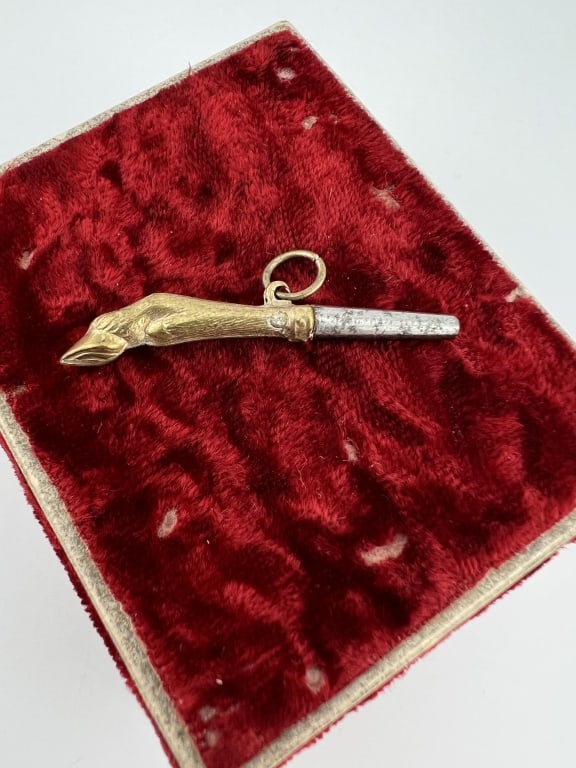 Antique 19th C Figural Deer Leg Pocket Watch Key: Antique 19th C Figural Deer Leg Pocket Watch Key / Watch chain fob or pendant. Measures 1.75 inches in length.