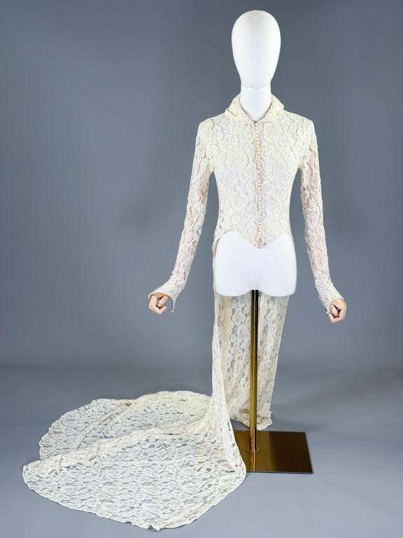 Vintage 1930s Floral Lace Bridal Wedding Train Top (1 of 11)