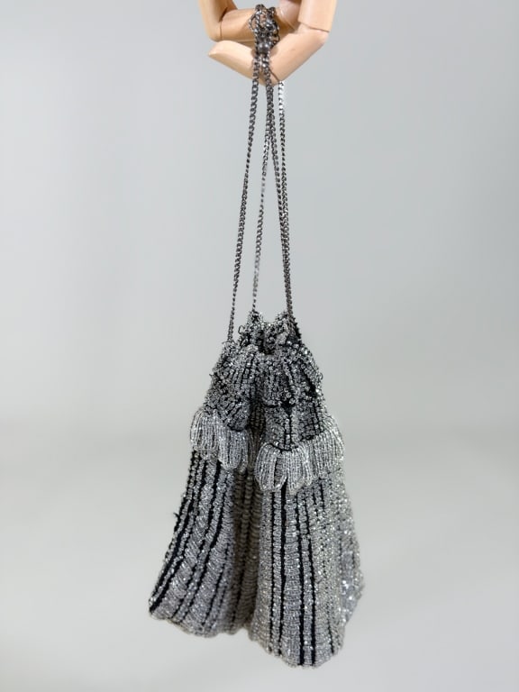 Antique 1920s Beaded Reticule Hand Bag Purse (1 of 6)