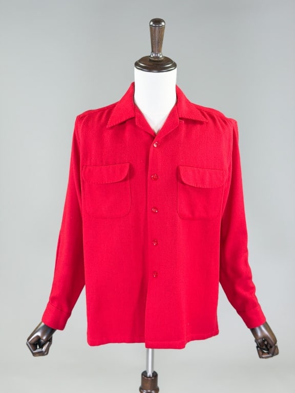 Vintage 1950s McGregor Wool Loop Collar Shirt (1 of 9)