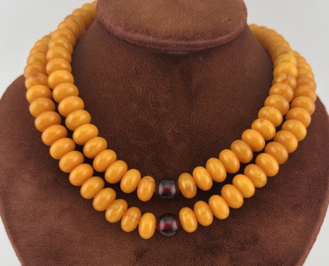 Vintage Butterscotch Amber Bead Necklace Strand (1 of 5)