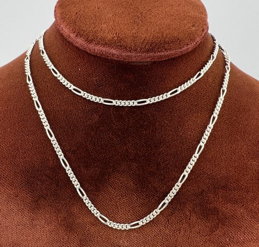 Vintage Italian Sterling Figaro Necklace Chain (1 of 7)
