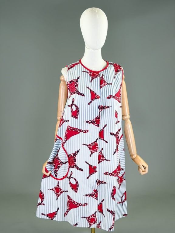 Vintage 1960s Cotton Bandana Print Tent Dress (1 of 7)