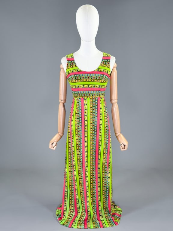Vintage 1970s Lanz Knit Stripe Maxi Dress (1 of 9)