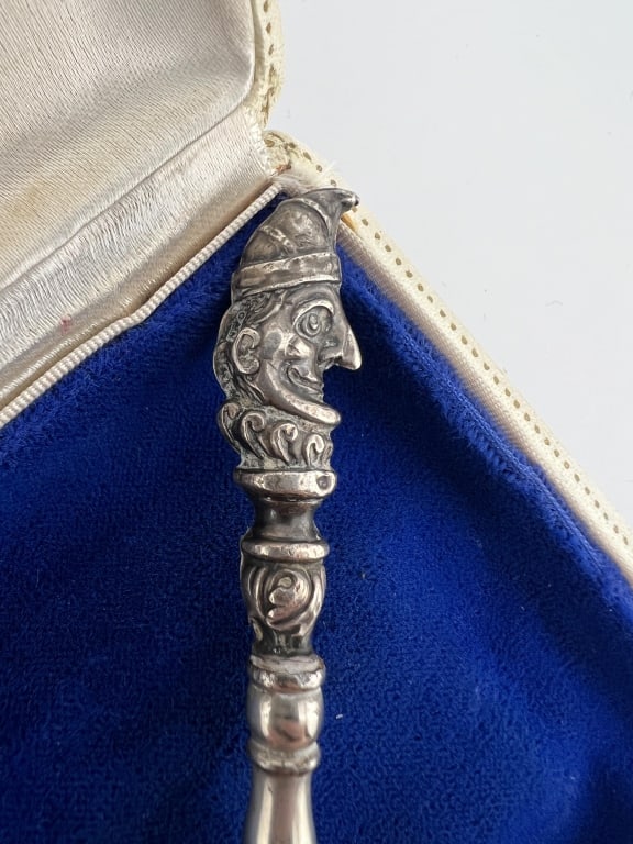 Antique 19th C Sterling Button Hook w Punch Handle (1 of 8)