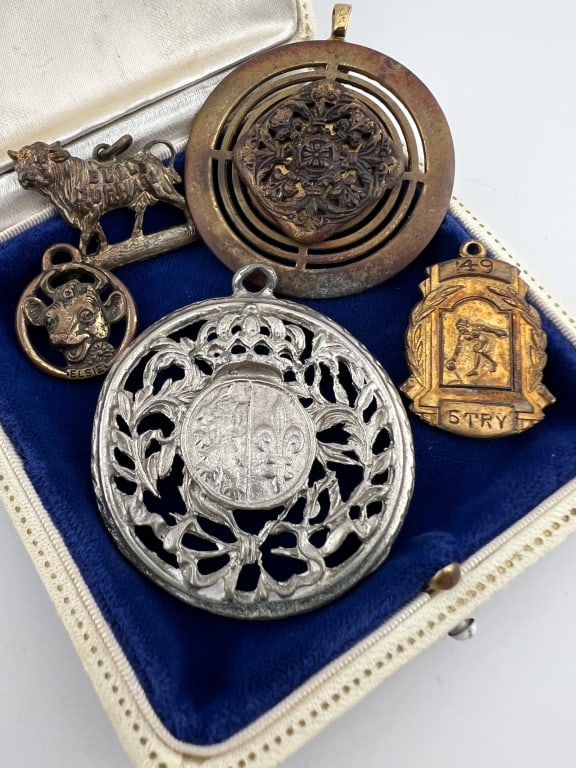 Five Antique Medals / Watch Chain Fobs / Pendants (1 of 8)