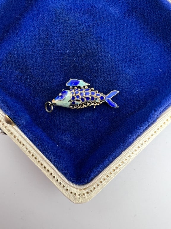 Vintage Articulated Enamel Koi Fish Pendant (1 of 5)